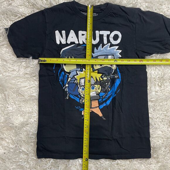 Naruto Shippuden Kakashi Sasuke Chibi Retro Black Graphic Tee Men’s Small - Picture 2 of 3